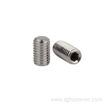 Stainless steel set screws with flat point